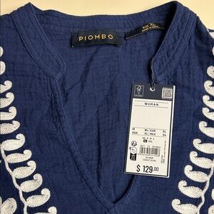 Piombo Navy Dress with White Detailing XL